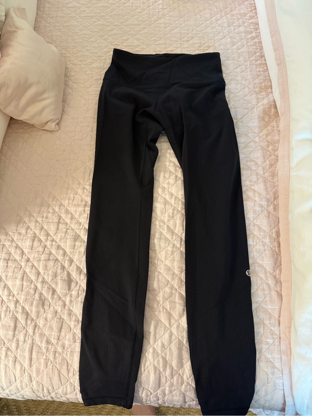 Kids Black Ribbed Leggings-lululemon